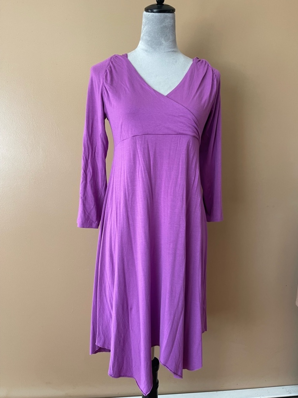 Athleta Purple Hooded V-Neck Long Sleeve Wrap Dress size large